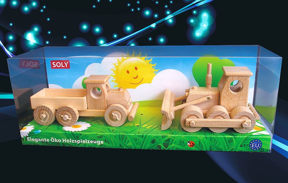 Buldozer drevené hračky